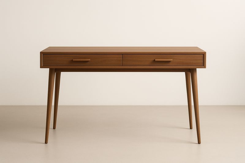 Bureau en bois massif avec tiroirs 120x60x75 cm-Cosivita