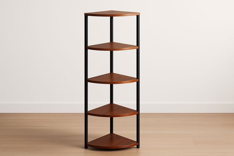 Étagère d'angle en MDF et métal noir 5 niveaux-Cosivita