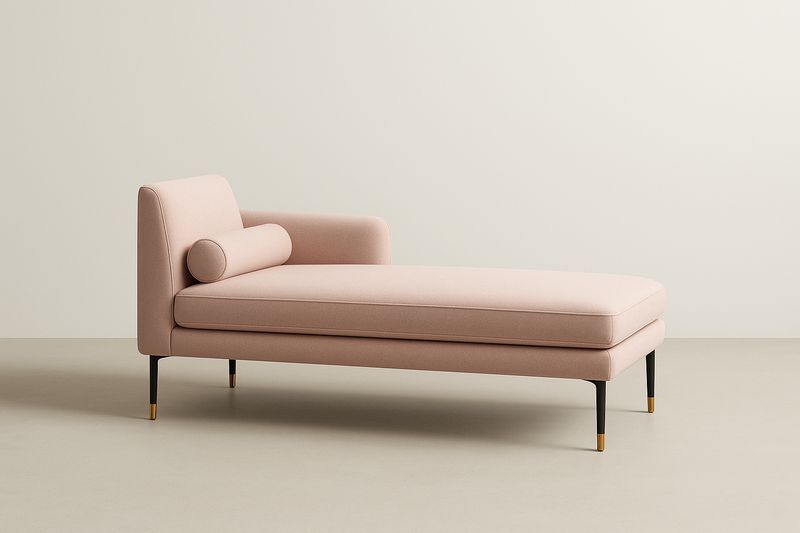 Méridienne en tissu avec pieds en métal Rose 180cm-Cosivita