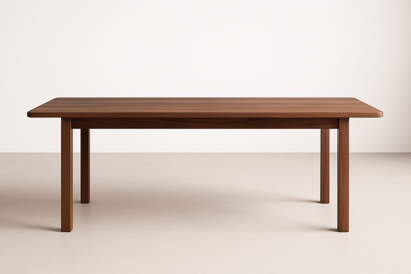 Table en noyer massif 180x90x75 cm Brun-Cosivita