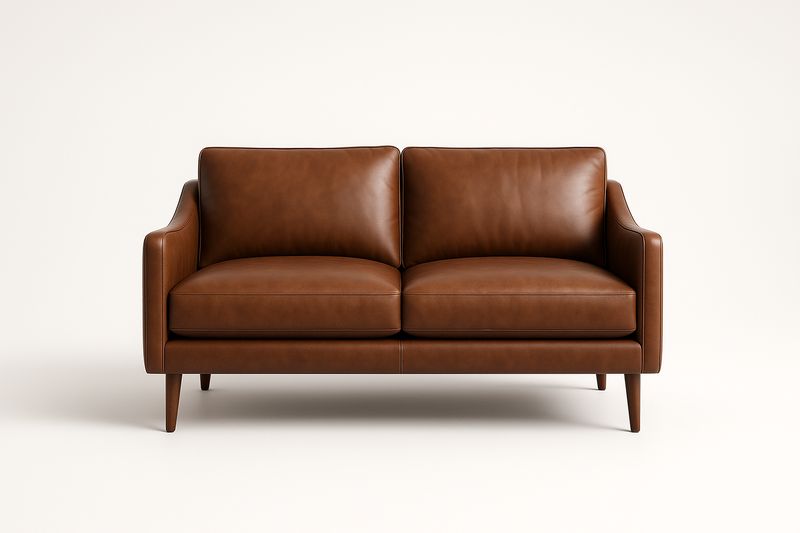 Canapé 2 Places en Cuir Marron-Cosivita