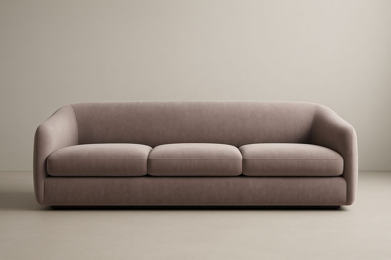 Canapé droit en tissu polyester marron-Cosivita