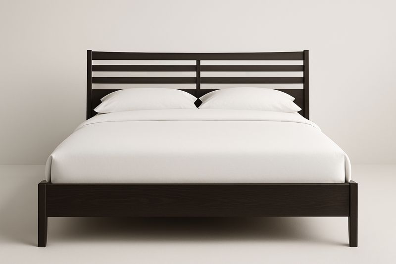 Lit en Bois Noir avec Matelas et Oreillers 160x200 cm-Cosivita