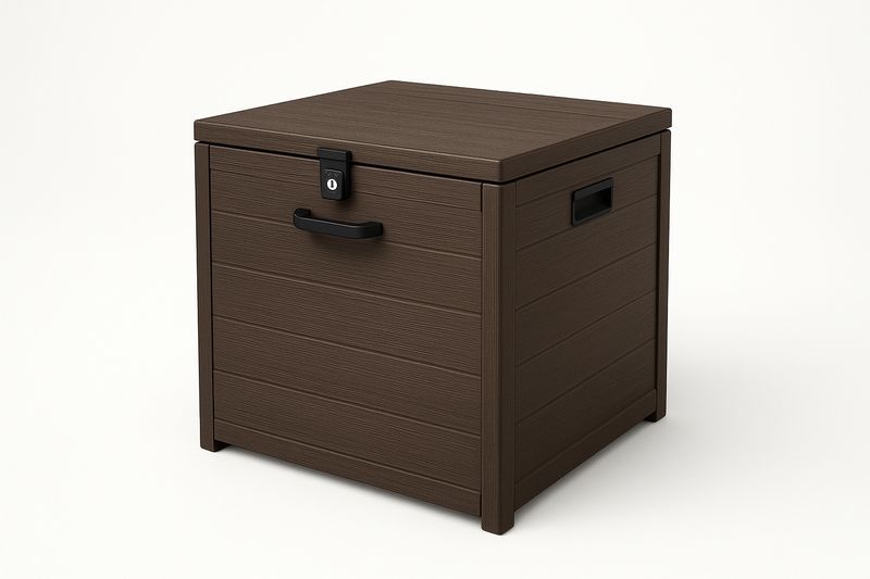 Coffre de Rangement en Résine Marron 55x45x50 cm-Cosivita