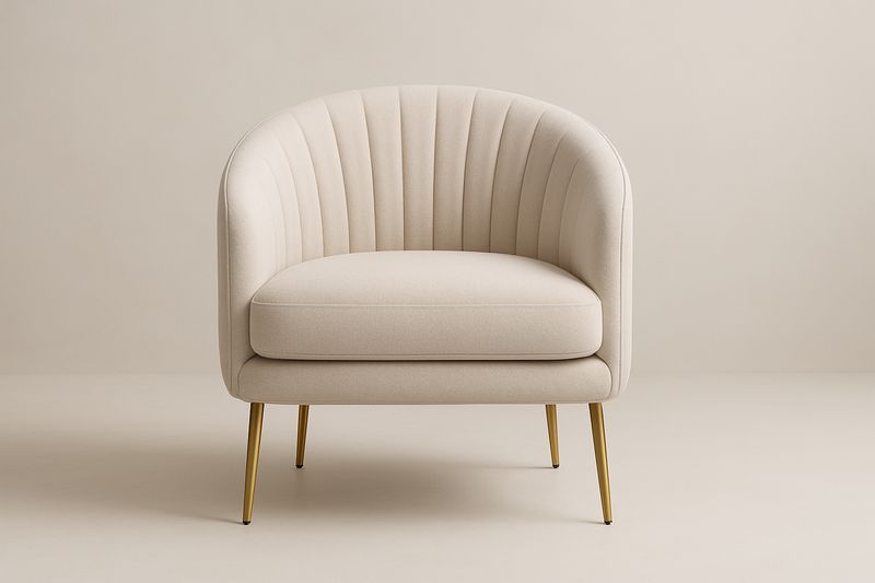 Fauteuil en tissu avec pieds en métal doré-Cosivita