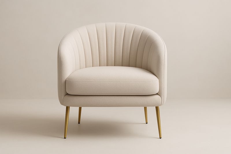 Fauteuil en tissu avec pieds en métal doré-Cosivita