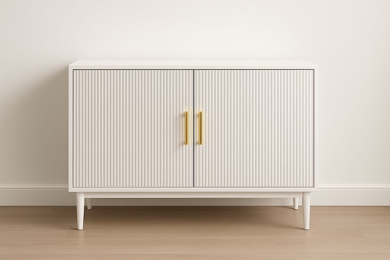 Buffet en bois avec poignées dorées 90x40x75 cm-Cosivita