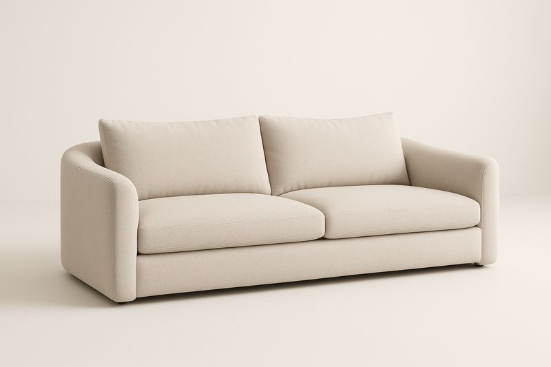 Canapé en tissu beige 200x80x90 cm-Cosivita