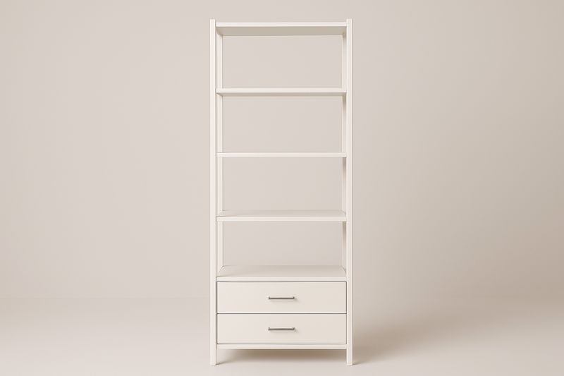 Étagère en bois MDF blanc avec tiroirs et étagères 60x180x30 cm-Cosivita
