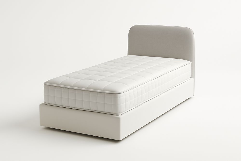 Lit simple mousse polyuréthane Blanc 90x190 cm