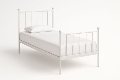 Lit simple en métal blanc 200x90 cm