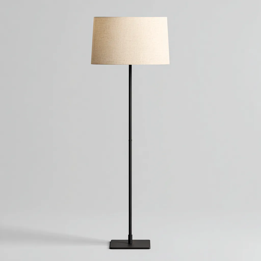 Lampadaire en métal 32x32x160 cm - noir-beige - adapté au salon - design moderne-Warmthovae