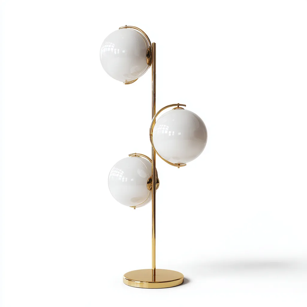 Lampadaire en métal et verre 30x30x145 cm - or-blanc - adapté au salon et à la chambre - style contemporain-Warmthovae