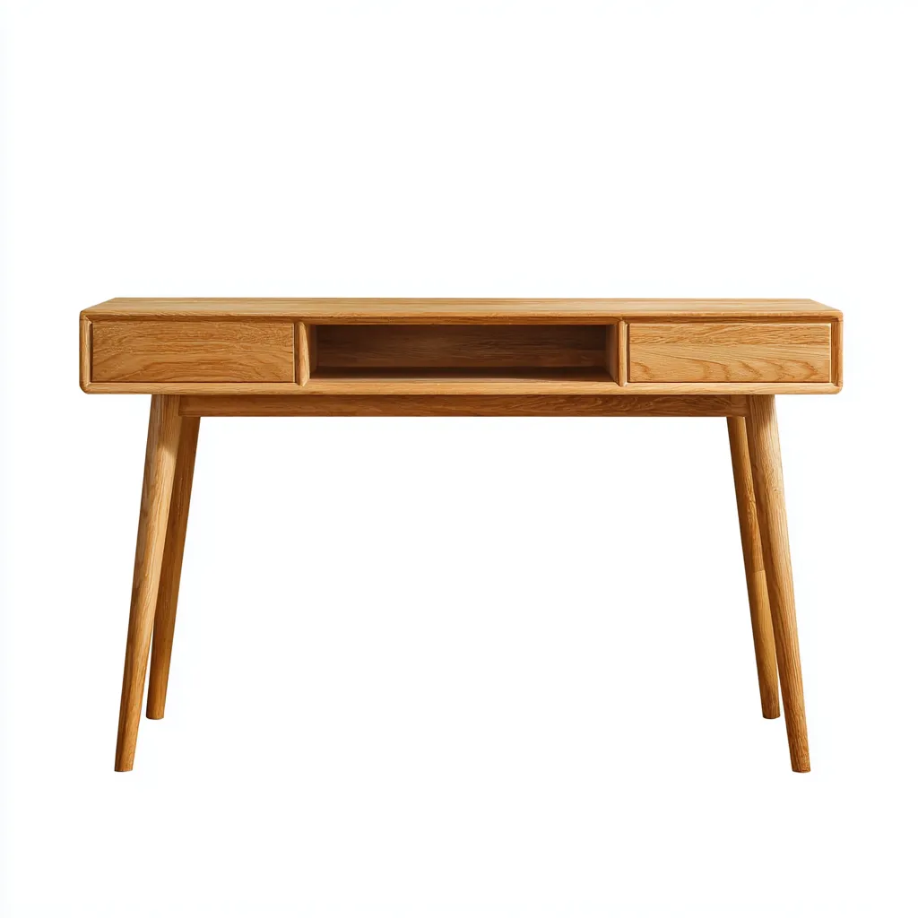 Bureau en bois massif 110x50x75 cm - bois clair - pour espace de travail - style nordique-Warmthovae