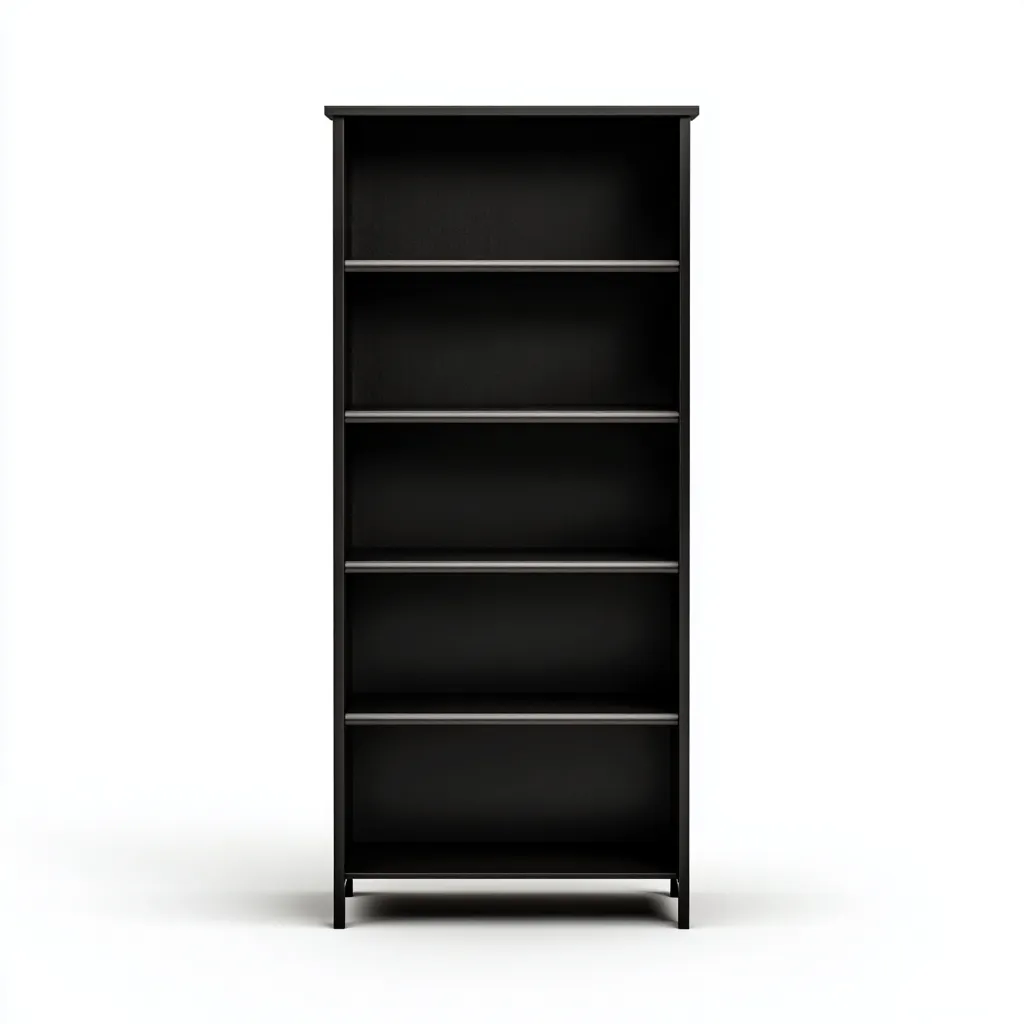 Bibliothèque en bois MDF 75x28x175 cm - noir - rangement salon-bureau - design contemporain-Warmthovae