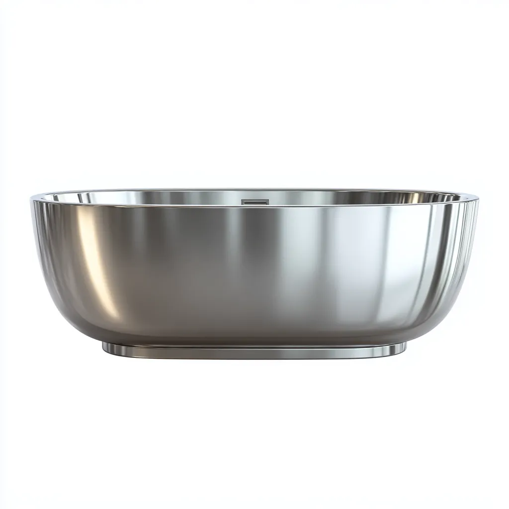 Baignoire acier - 165x75x60 cm - argent - design moderne - adaptée à la salle de bain-Warmthovae