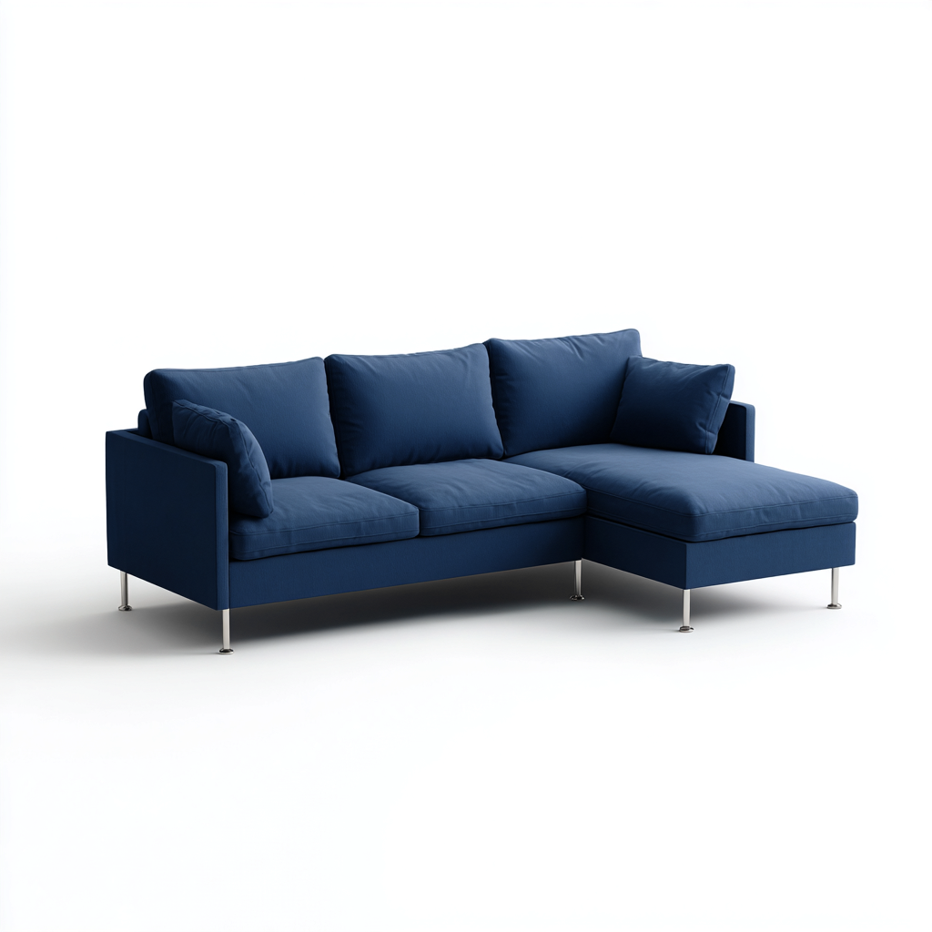 Canapé d'angle tissu 290x180x87 cm - bleu foncé - design moderne - adapté au salon-Warmthovae