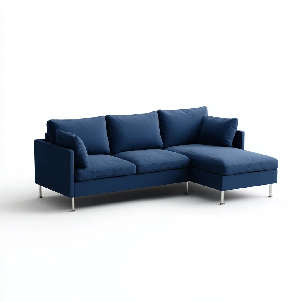 Canapé d'angle tissu 290x180x87 cm - bleu foncé - design moderne - adapté au salon-Warmthovae