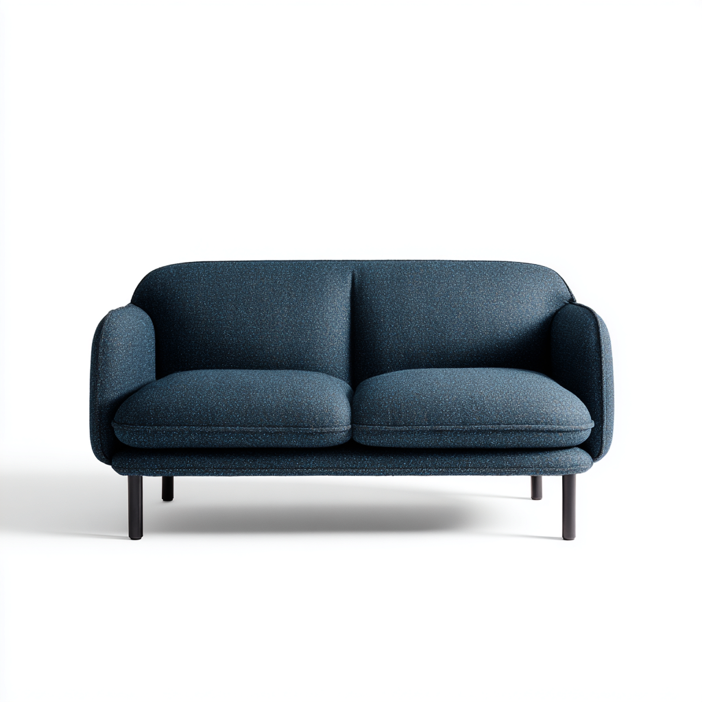 Canapé droit en tissu 160x90x95 cm - bleu - style moderne minimaliste - pour salon-Warmthovae