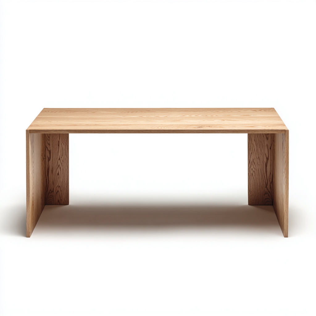 Bureau en bois - bois massif - 150x60x75 cm - couleur bois naturel - pour espace de travail - design minimaliste-Warmthovae