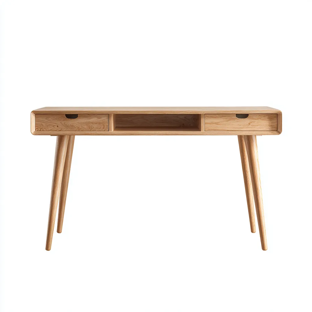 Bureau en bois clair 120x60x75 cm - Chêne - Design moderne - Adapté au salon-bureau-Warmthovae