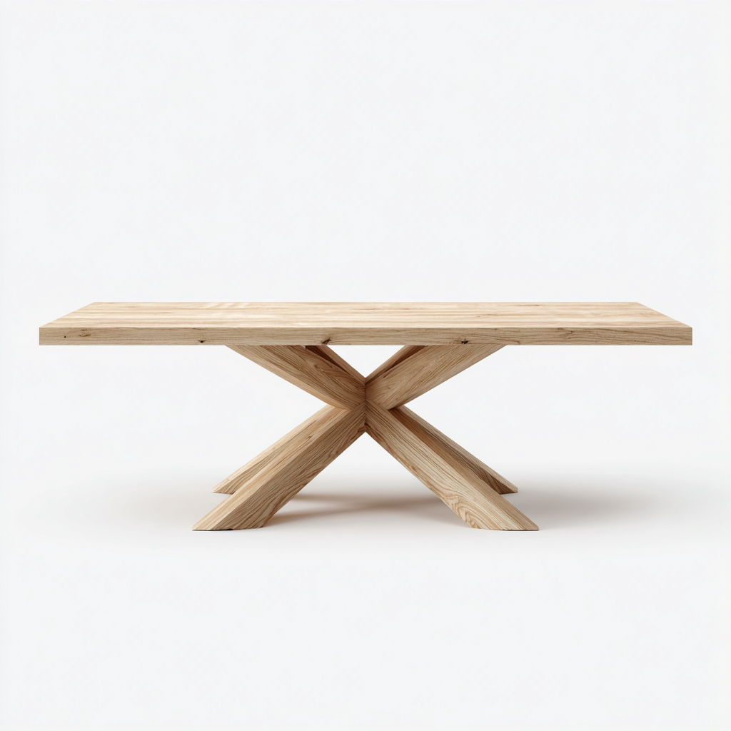 Table à manger rectangulaire en bois massif 200x90x76 cm - bois naturel clair - style moderne - adaptée pour salle à manger-Warmthovae