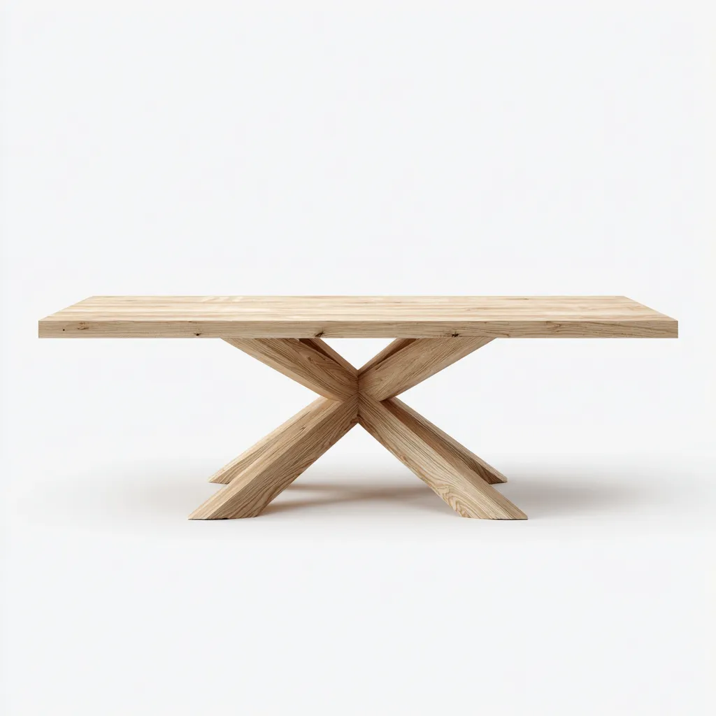 Table à manger rectangulaire en bois massif 200x90x76 cm - bois naturel clair - style moderne - adaptée pour salle à manger-Warmthovae