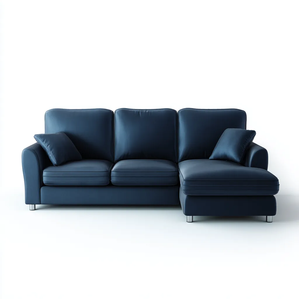 Canapé d'angle tissu 258x165x90 cm - bleu foncé - design moderne - adapté au salon-Warmthovae