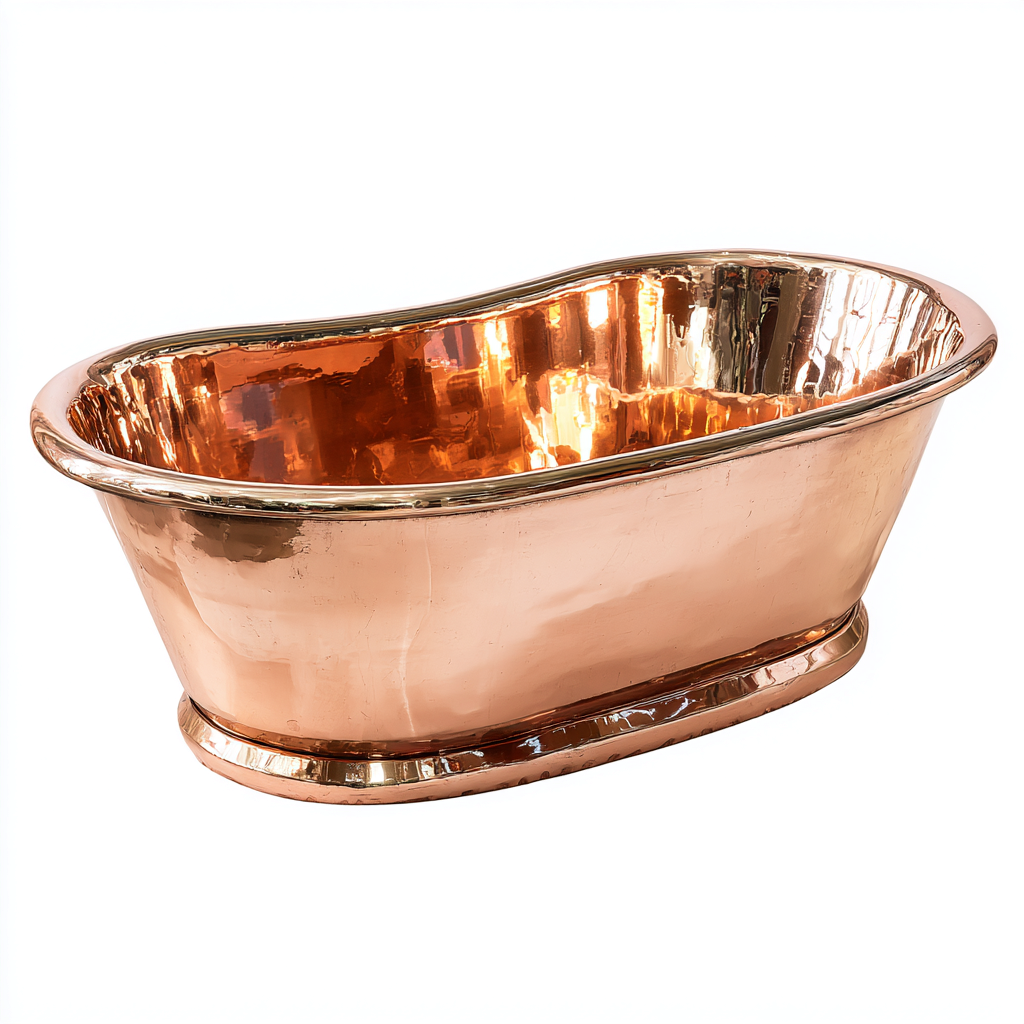 Baignoire cuivre - 160x70x60 cm - cuivre - design classique - adaptée à la salle de bain-Warmthovae