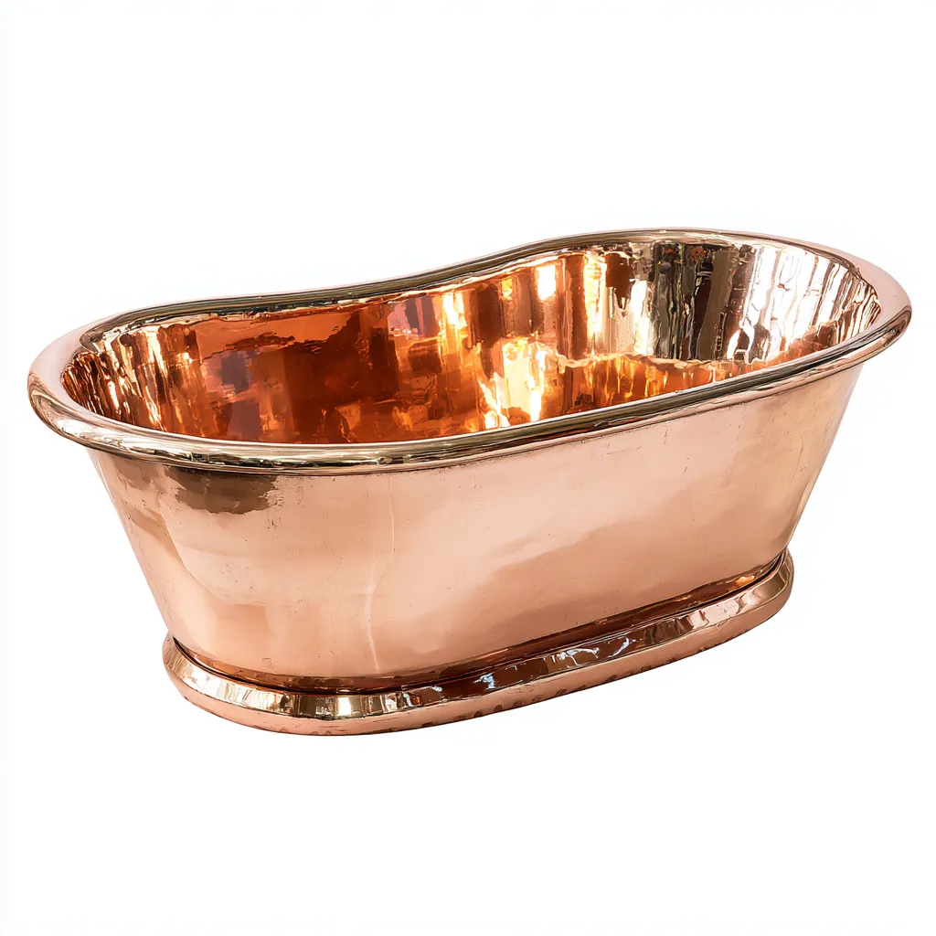 Baignoire cuivre - 160x70x60 cm - cuivre - design classique - adaptée à la salle de bain-Warmthovae