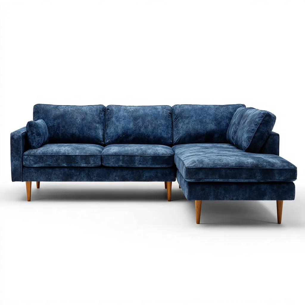 Canapé d'angle en tissu 270x160x90 cm - bleu foncé - design contemporain pour salon-Warmthovae