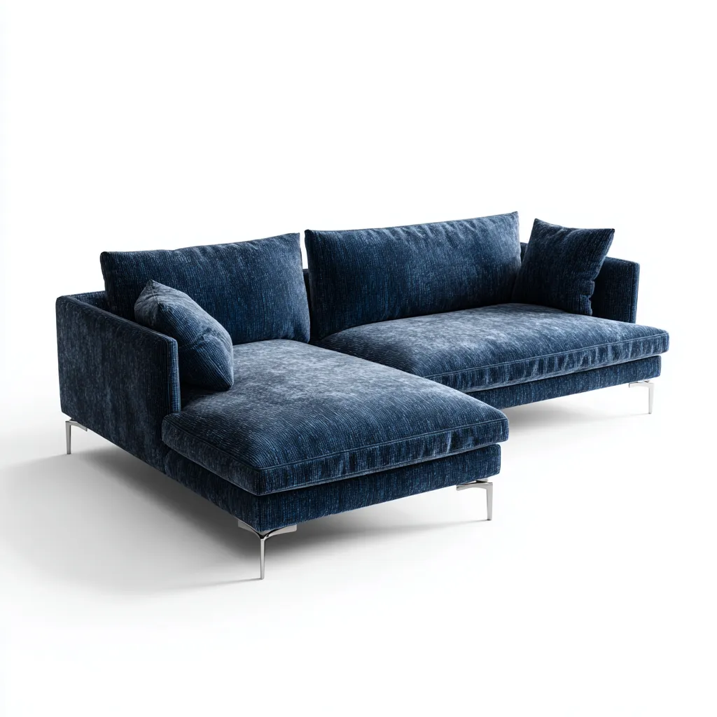 Canapé d'angle tissu 300x185x85 cm - bleu foncé - design moderne - adapté au salon-Warmthovae