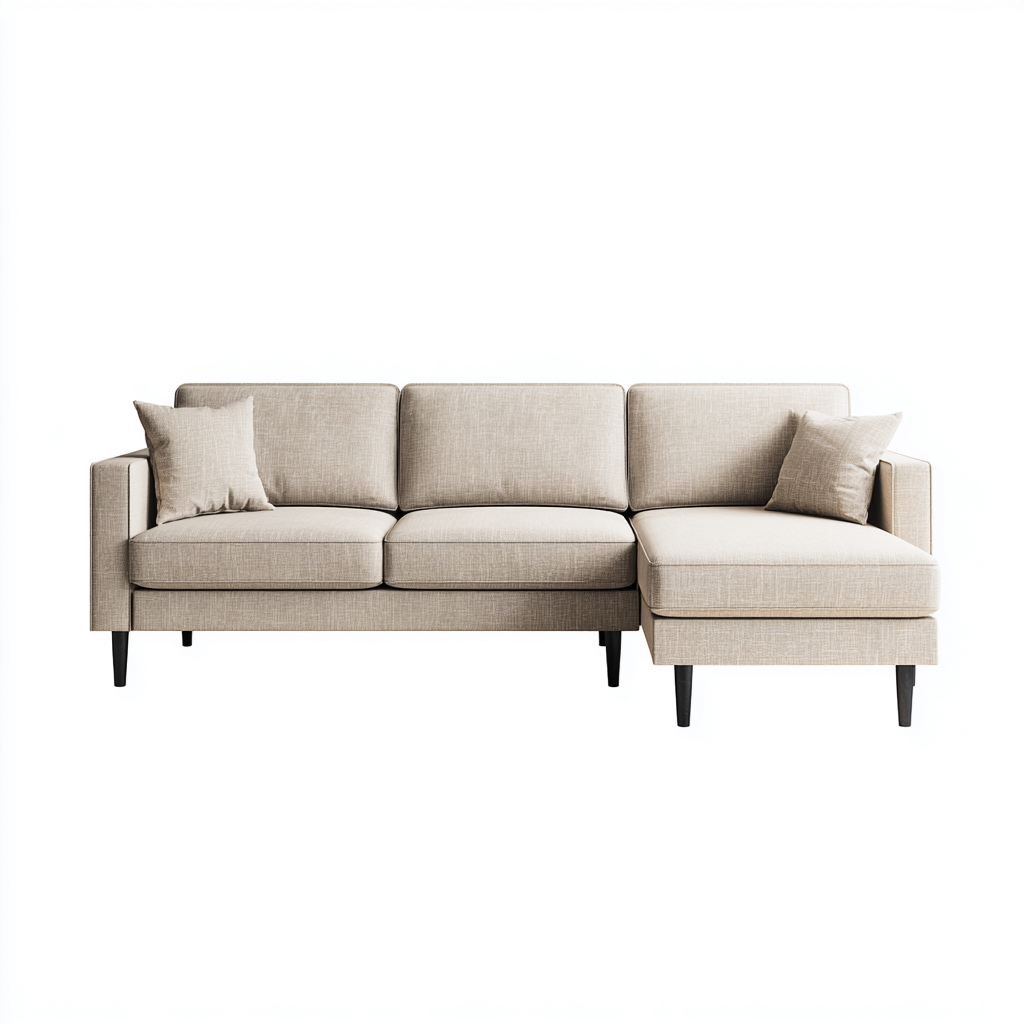 Canapé d'angle tissu 275x175x88 cm - beige - design moderne - adapté au salon-Warmthovae