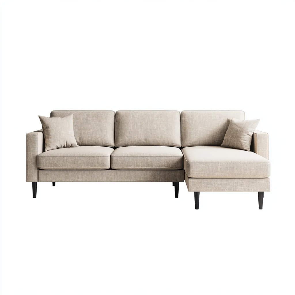 Canapé d'angle tissu 275x175x88 cm - beige - design moderne - adapté au salon-Warmthovae