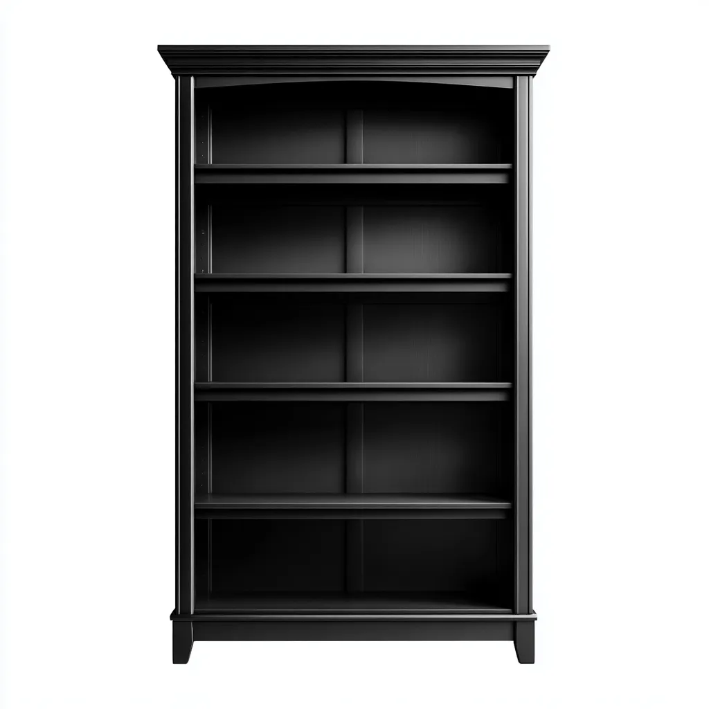 Bibliothèque en bois MDF 90x32x185 cm - noir - rangement salon-bureau - style classique-Warmthovae