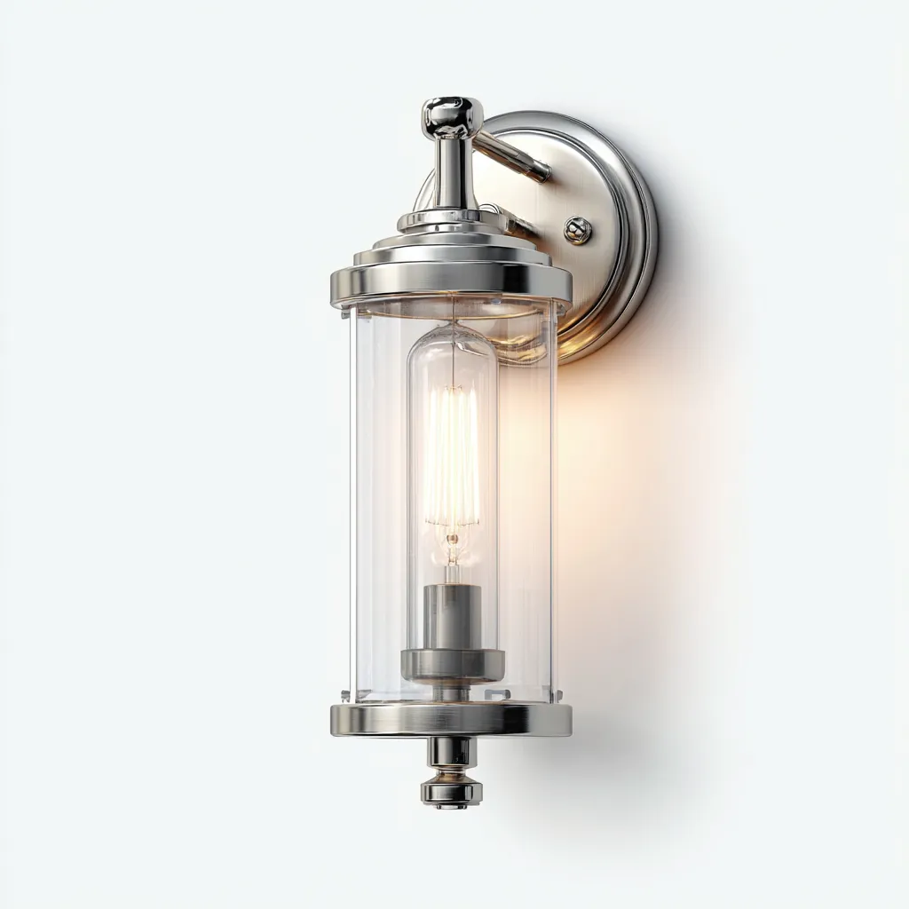 Applique murale métal-verre 14x11x30 cm - argent-translucide - style moderne éclairage mural-Warmthovae