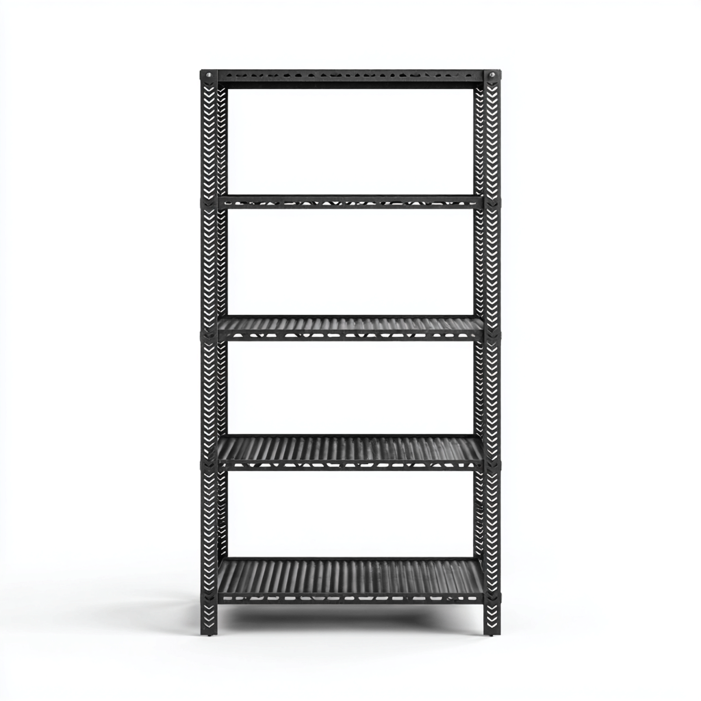 Bibliothèque en métal 90x35x180 cm - noir - rangement garage-bureau - style industriel-Warmthovae