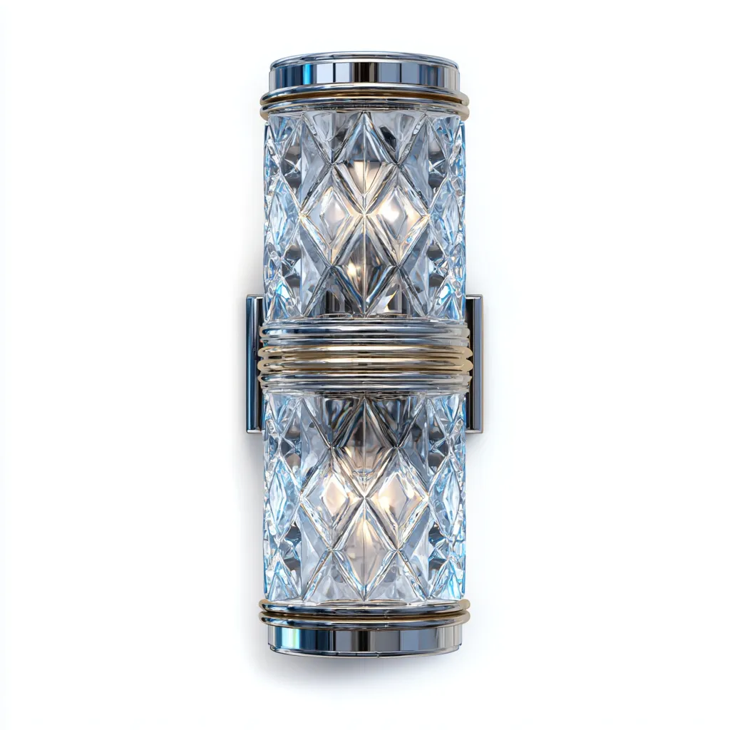 Applique murale métal-verre 13x12x34 cm - argent-translucide - style moderne éclairage mural-Warmthovae