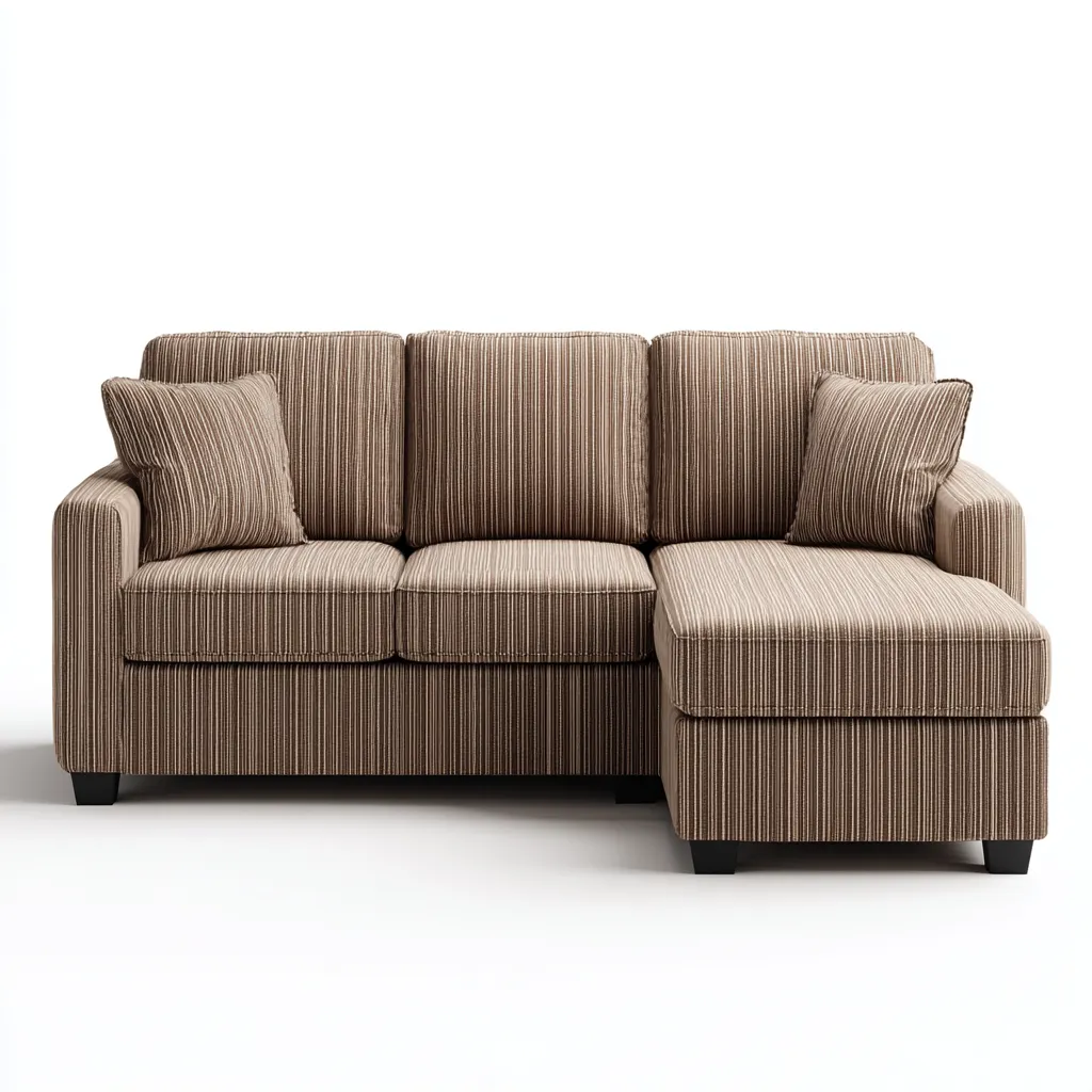 Canapé d'angle tissu 265x165x90 cm - marron - design moderne - adapté au salon-Warmthovae