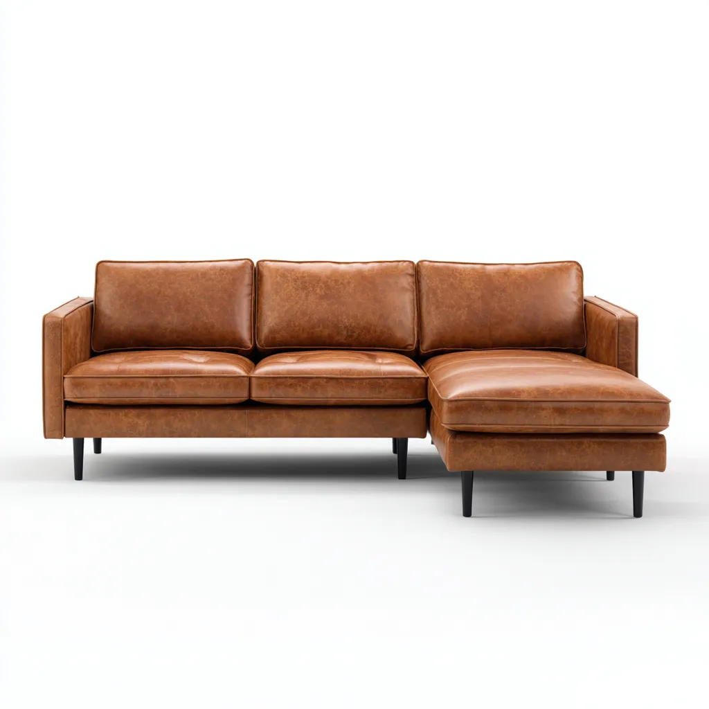 Canapé d'angle cuir 295x180x92 cm - marron - design moderne - adapté au salon-Warmthovae