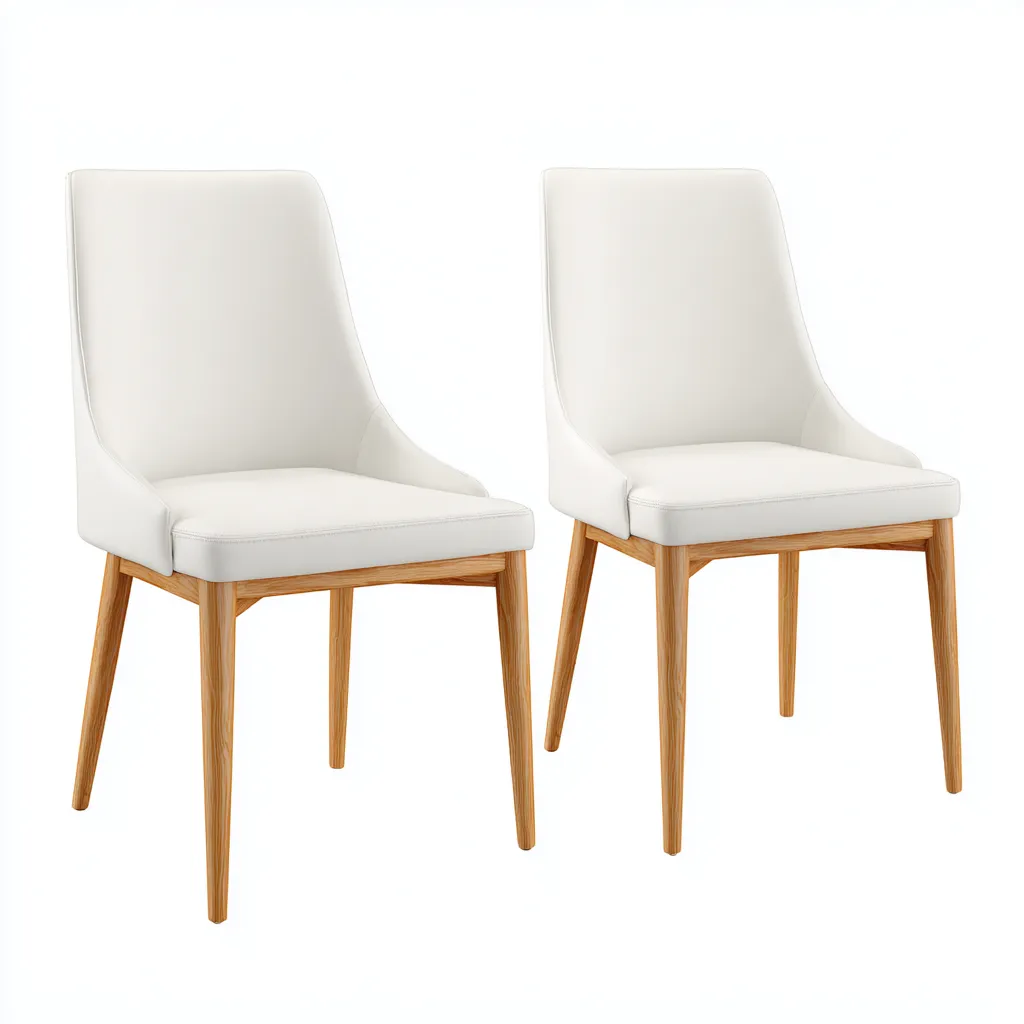 Chaise de salle à manger - similicuir - 46x55x86 cm - blanc - adaptée à la salle à manger - design moderne-Warmthovae