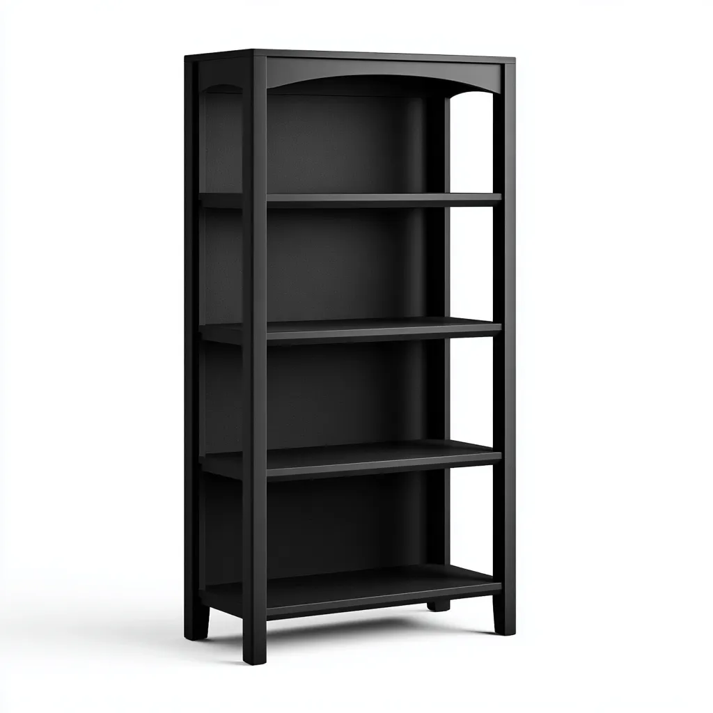 Bibliothèque en MDF 70x30x160 cm - noir - pour salon-bureau - design classique à étagères ouvertes-Warmthovae