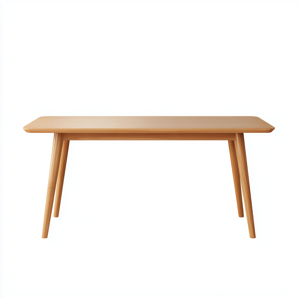 Table à manger en bois massif 150x75x75 cm - bois naturel - style scandinave - adaptée pour salle à manger-Warmthovae