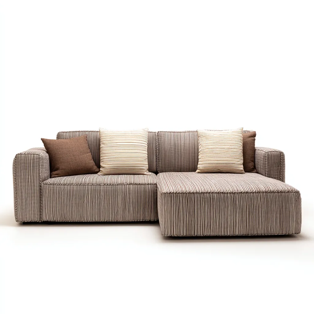 Canapé d'angle tissu 275x170x92 cm - marron - design moderne - adapté au salon-Warmthovae