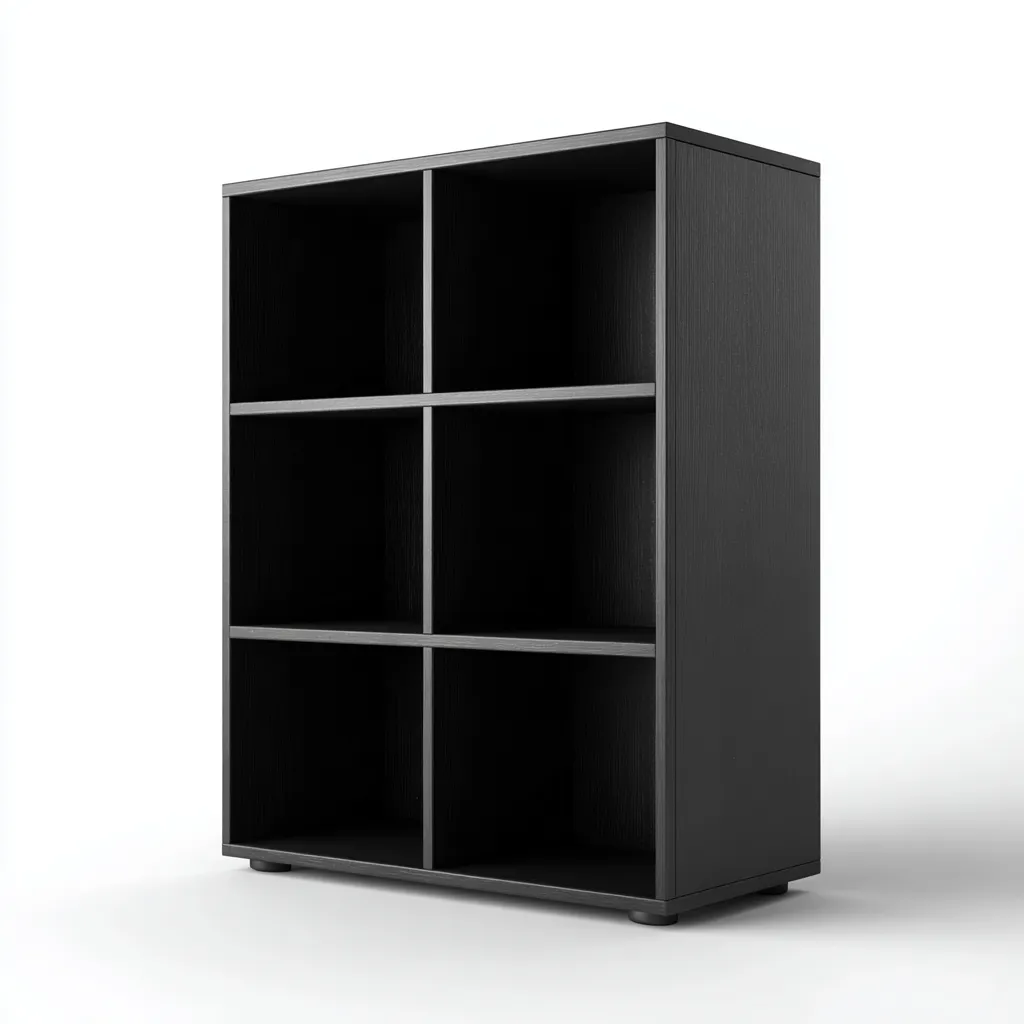 Bibliothèque en MDF 80x35x120 cm - noir - pour salon-bureau - design à casiers ouverts-Warmthovae
