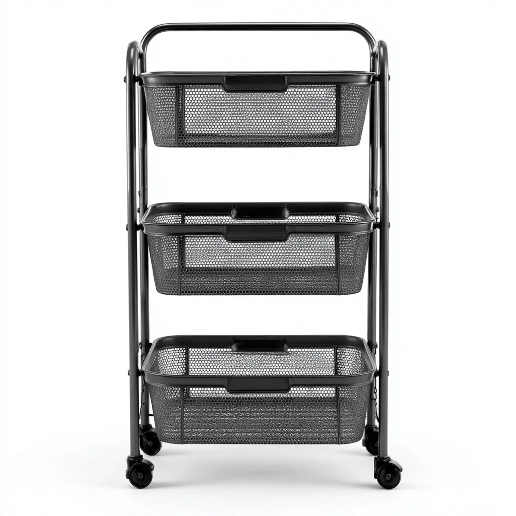 Dessertes et chariots en métal 40x30x85 cm - noir - design moderne - adaptée au rangement domestique-Warmthovae