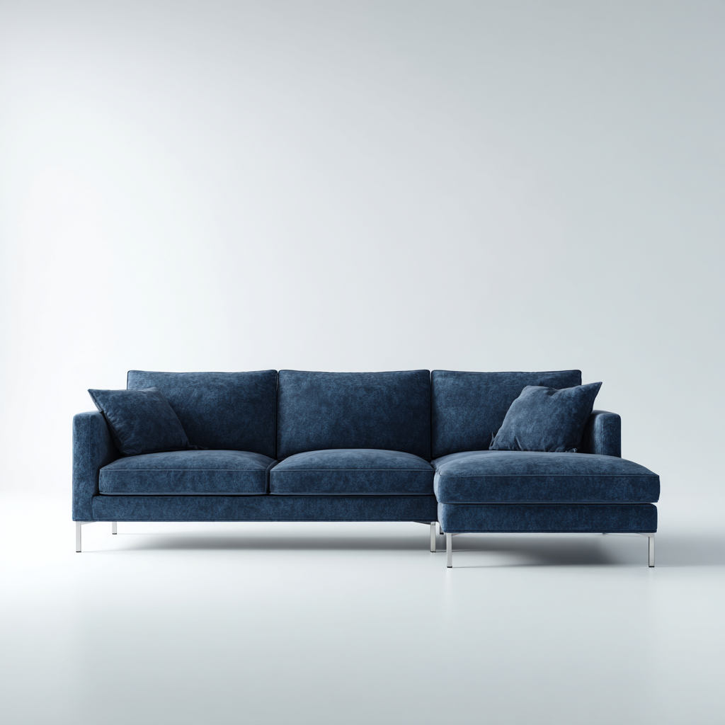 Canapé d'angle tissu 300x185x90 cm - bleu foncé - design moderne - adapté au salon-Warmthovae