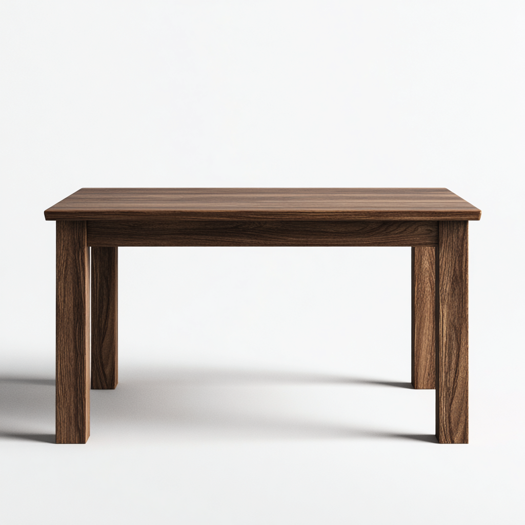 Table à manger en bois massif 140x80x75 cm - noyer - style contemporain - adaptée pour salle à manger-Warmthovae
