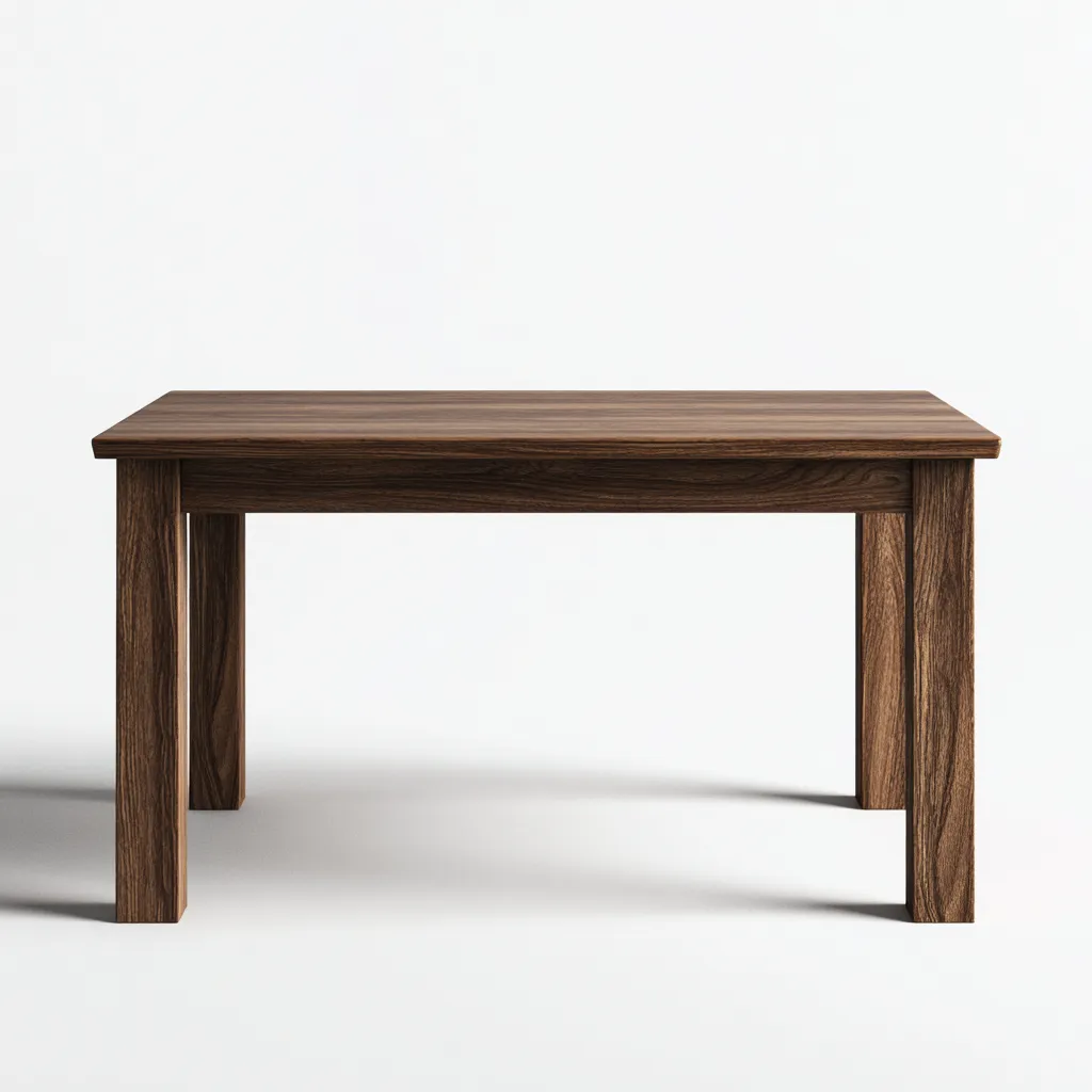 Table à manger en bois massif 140x80x75 cm - noyer - style contemporain - adaptée pour salle à manger-Warmthovae