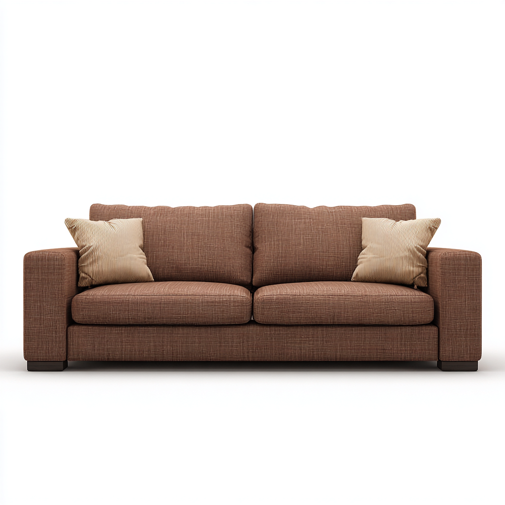 Canapé droit en tissu 200x90x95 cm - marron - style moderne - pour salon-Warmthovae